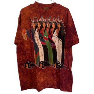 1990's Native American Cotton Tie Dye T-Shirt